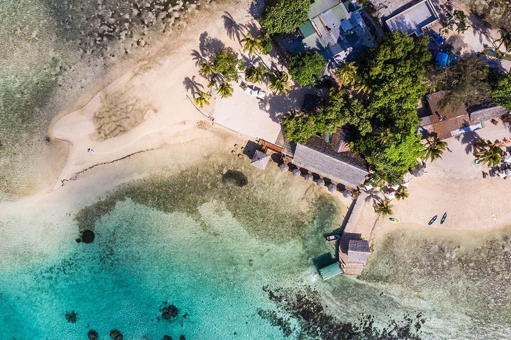 Aerial view of Erakor Island in Port Vila Bay, Vanuatu