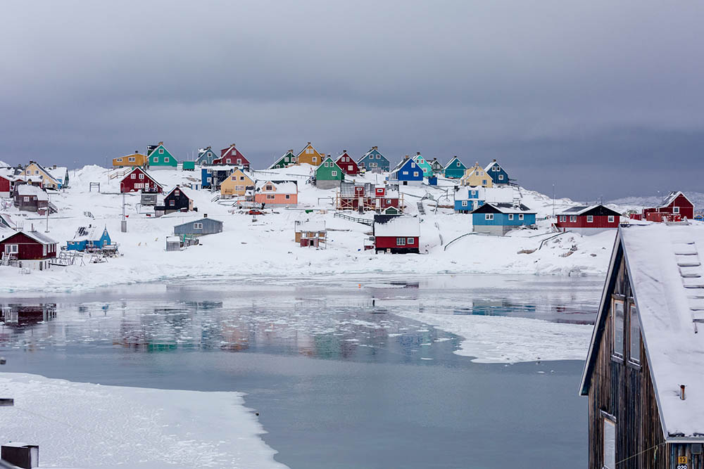 Town of Aasiaat during winter season, Greenland