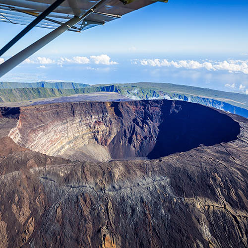 Scenic flight over Piton de la Fournaise, La Réunion