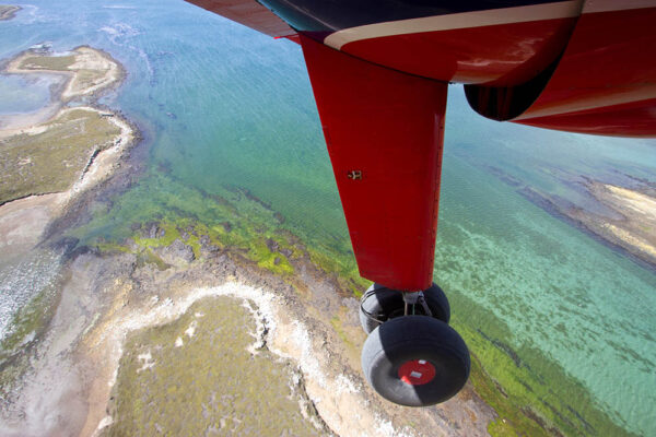 Flying over the Falkland Islands