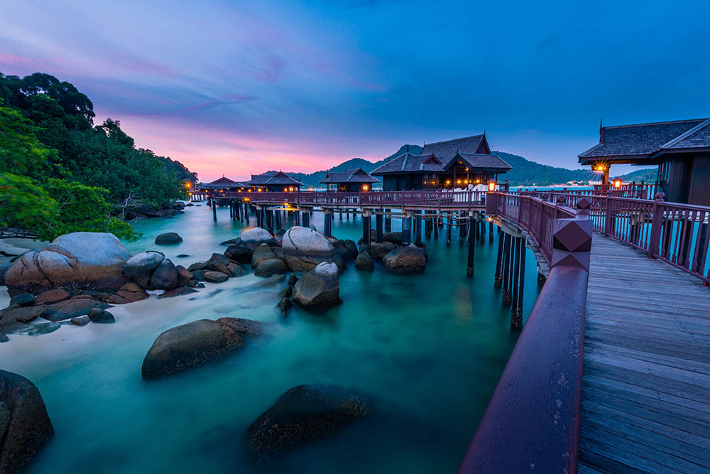 Sunset view of Pangkor Laut Resort, Malaysia