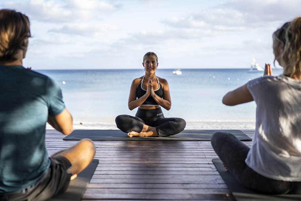 Yoga class at Lizard Island Resort, Queensland, Australia 