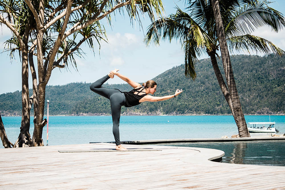 Woman in yoga pose at Elysian, Australia