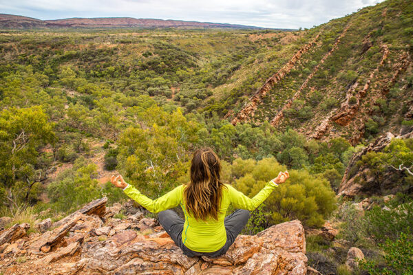 woman in yoga pose in Northern Australia